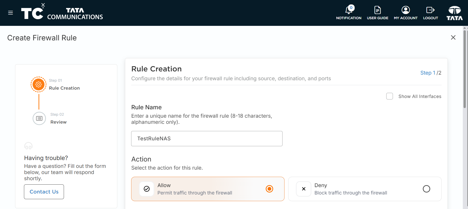 Create Rules for Non-NAS to NAS Zone