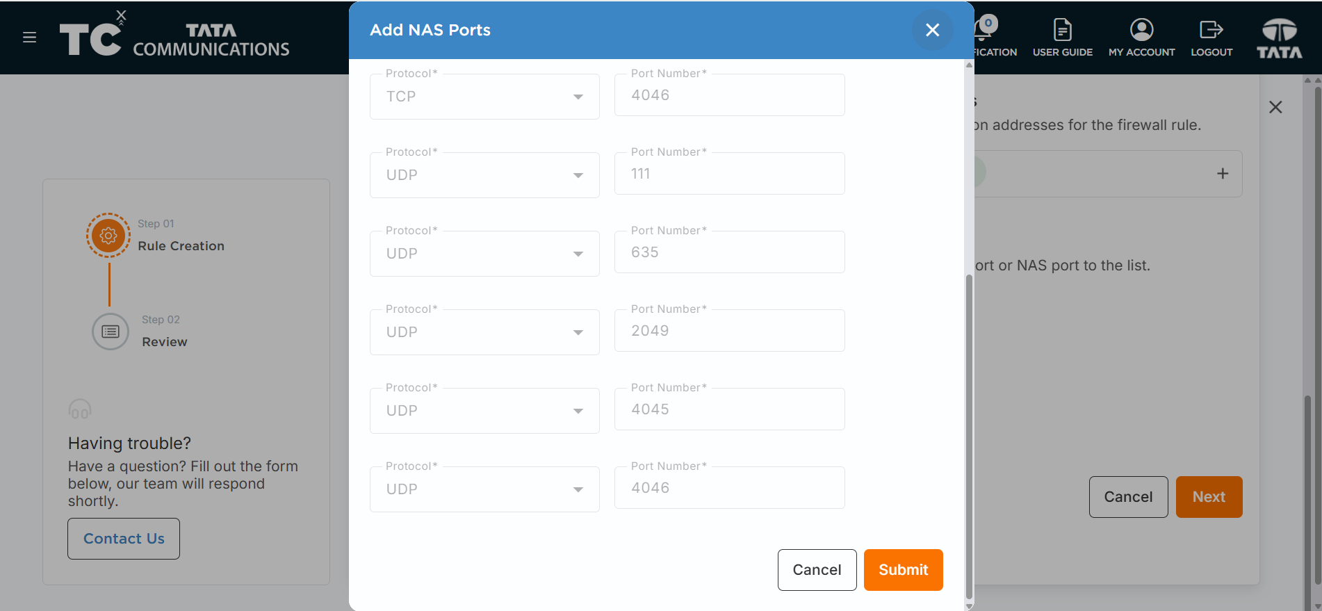 Add NAS Ports