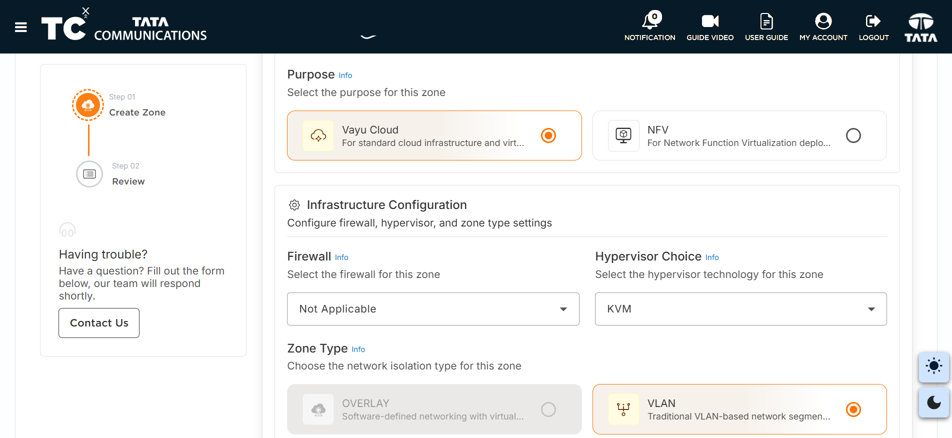 VxLAN Zone Form