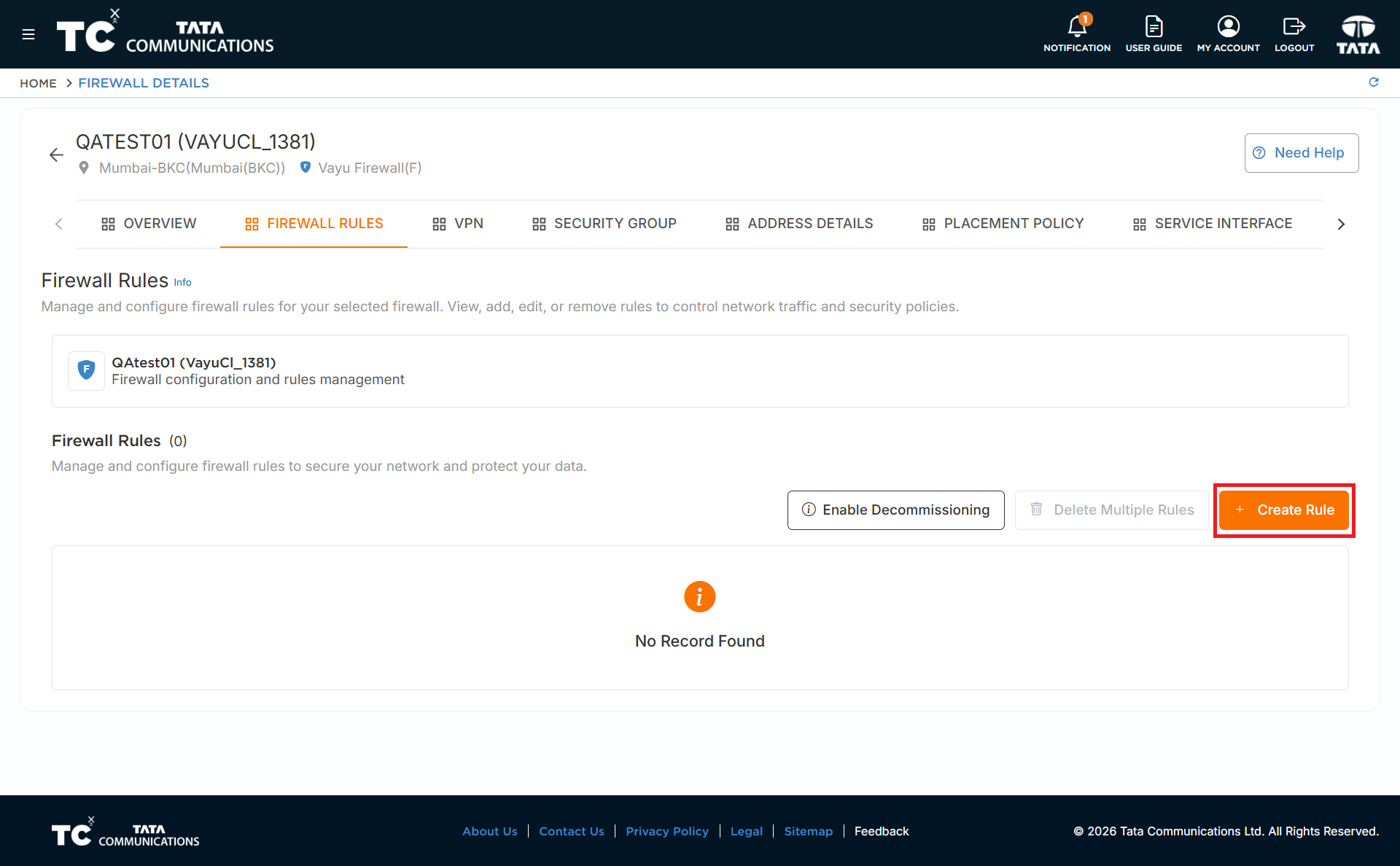 Create Firewall Rules
