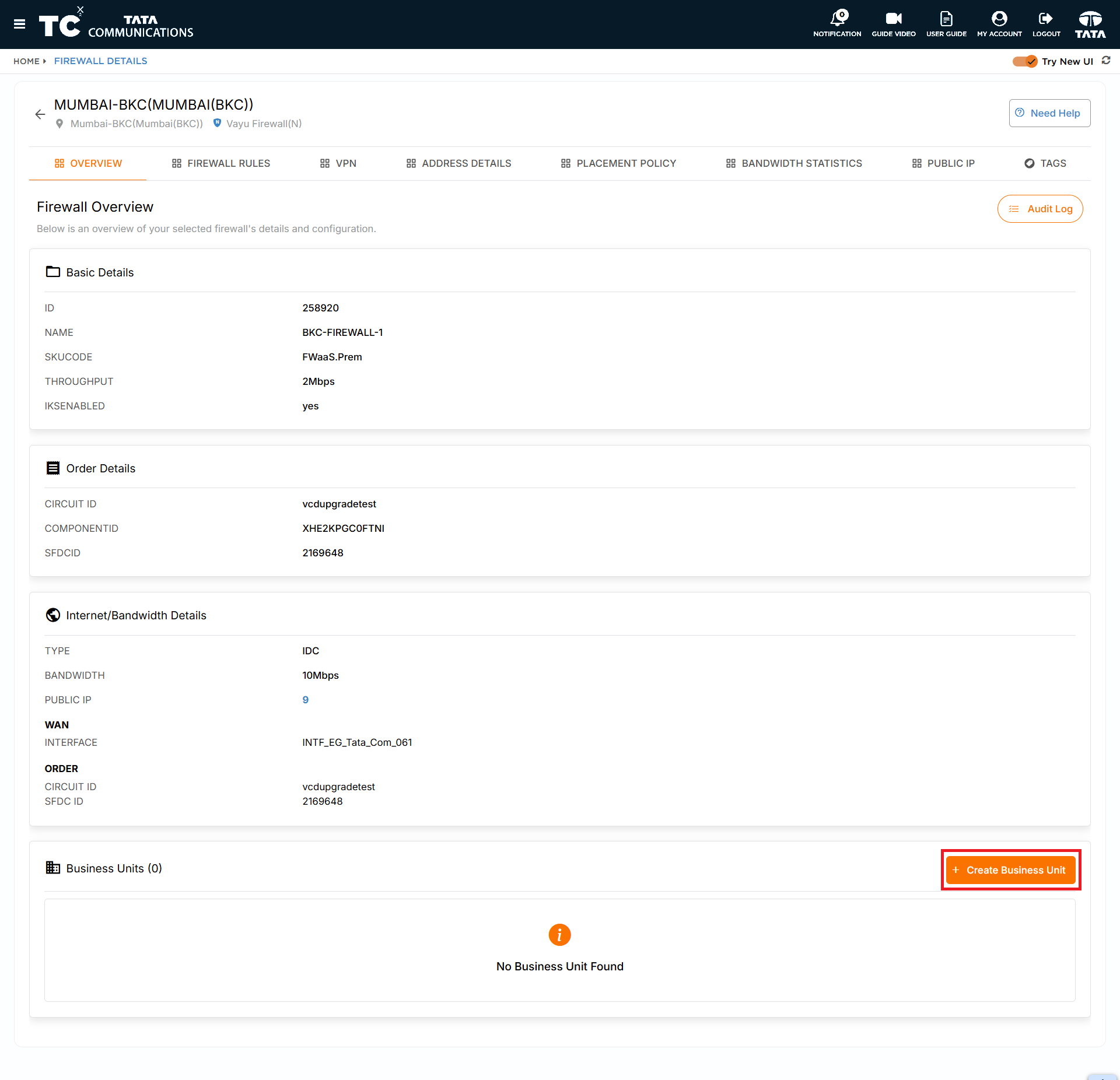 Firewall Details
