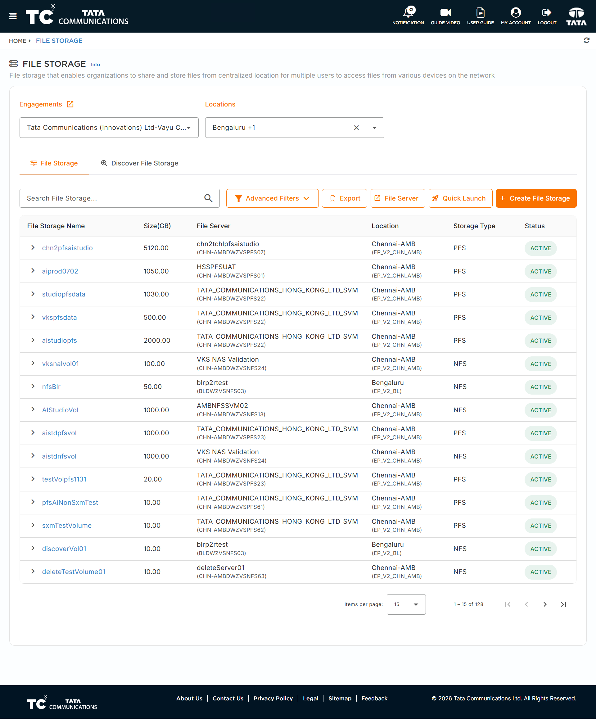 File Storage List