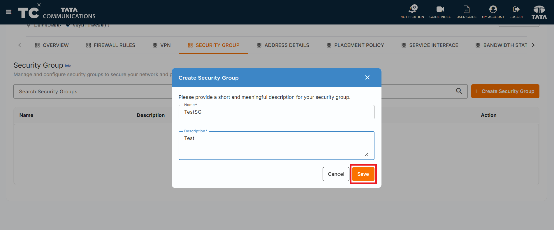 Create Security Group