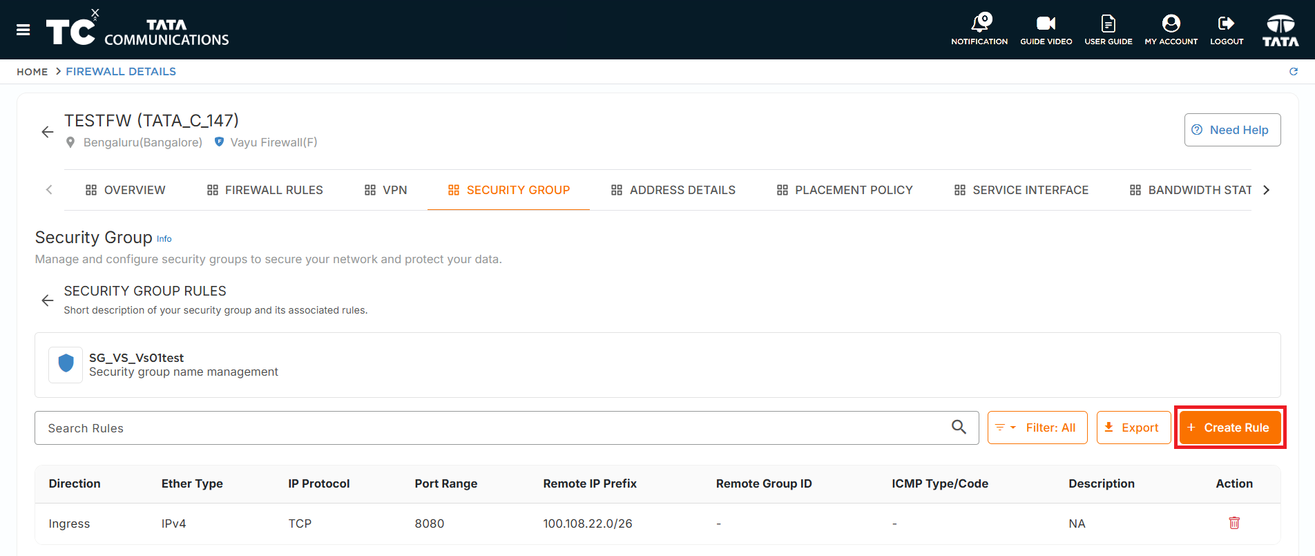 Security Group Rules